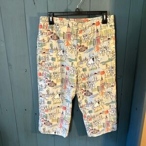 White Stag Multicolor Printed Cropped Pants | Size 10
